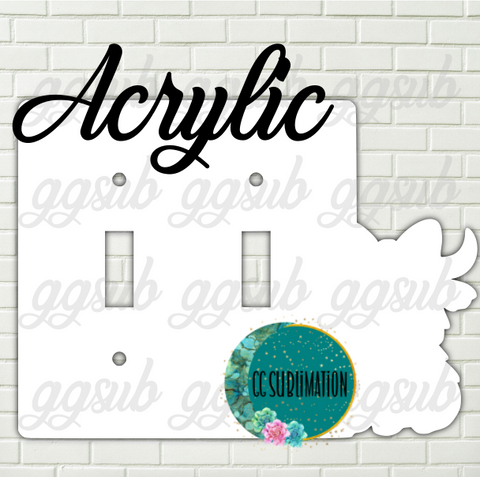 Acrylic- Highland cow with bow - Double Light Switch Cover Sublimation