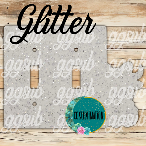 GLITTER Acrylic- Highland cow with bow -Double Light Switch Cover Sublimation