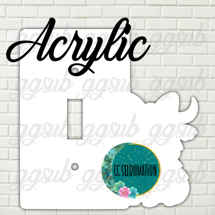 Acrylic- Highland cow with bow -  light switch cover Sublimation Acrylic