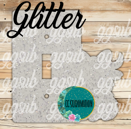GLITTER Acrylic - Highland cow with bow- light switch cover - Sublimation Acrylic