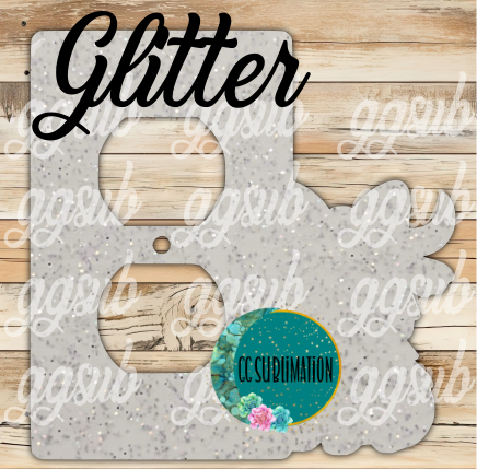 GLITTER Acrylic - Highland cow with bow- Outlet  cover - Sublimation Acrylic