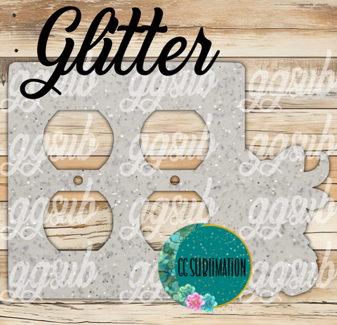 GLITTER Acrylic- Highland with bow -Double Outlet Cover Sublimation