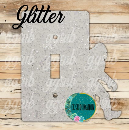 GLITTER Acrylic - Big foot- light switch cover - Sublimation Acrylic
