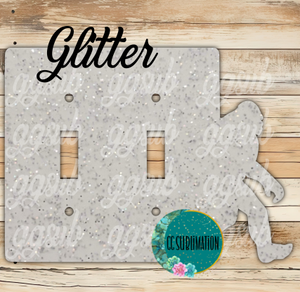 GLITTER Acrylic- Big foot -Double Light Switch Cover Sublimation