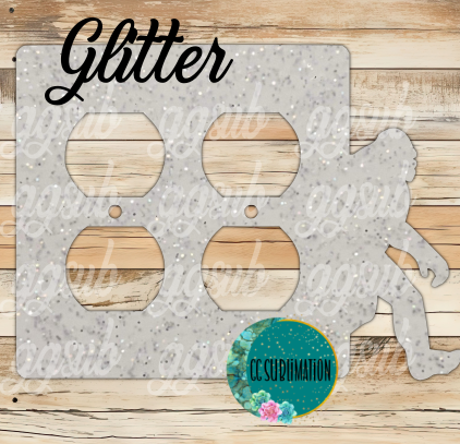 GLITTER Acrylic- Big foot -Double Outlet Cover Sublimation