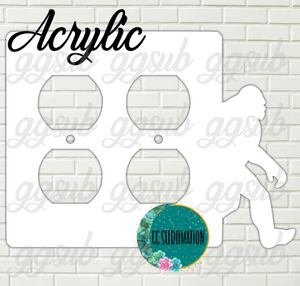 Acrylic- Big foot - Double Outlet Cover Sublimation