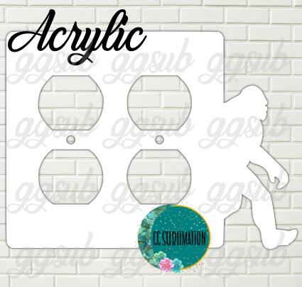 Acrylic- Big foot - Double Outlet Cover Sublimation