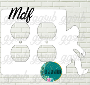 MDF- Big foot -Double Outlet Cover Sublimation