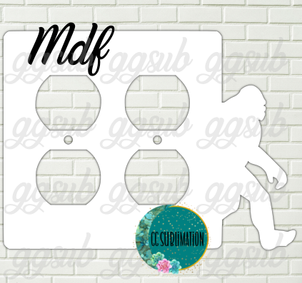 MDF- Wavy -Double Outlet Cover Sublimation