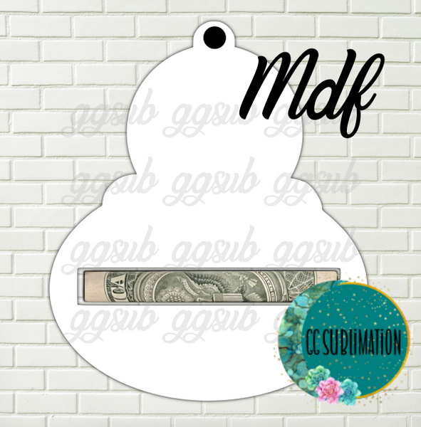 MDF - Gingerbread bulb - Money holder {with or WITH OUT holes}