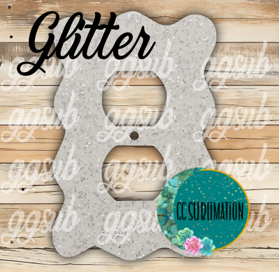 GLITTER Acrylic - Wavy - Outlet  cover - Sublimation Acrylic