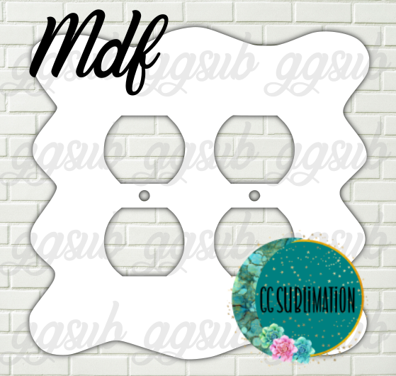 MDF- Wavy -Double Outlet Cover Sublimation