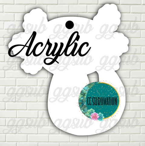 Acrylic- Axolotl With or Without Hole - Sublimation Acrylic