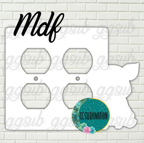 MDF- Pig -Double Outlet Cover Sublimation