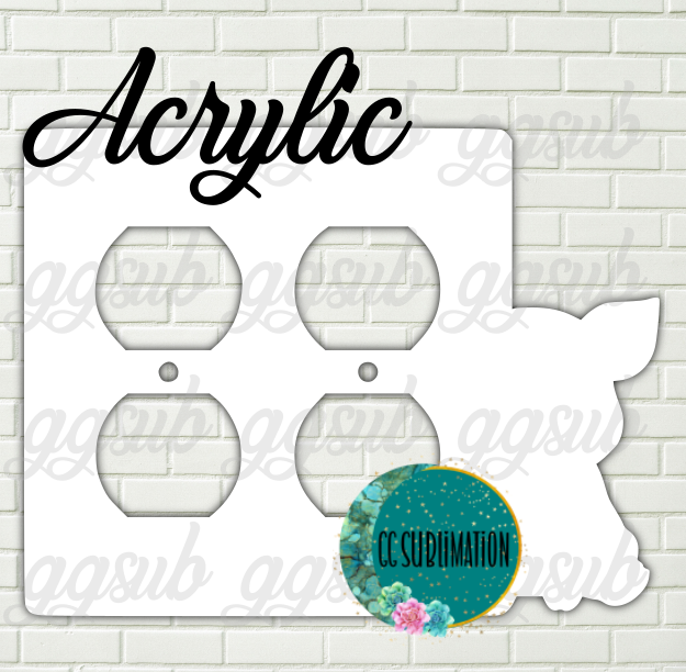 Acrylic- Pig - Double Outlet Cover Sublimation