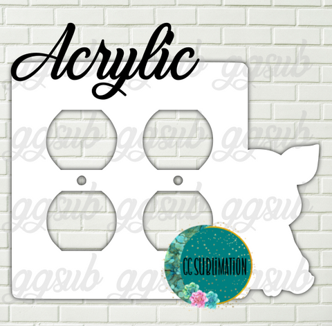 Acrylic- Pig - Double Outlet Cover Sublimation