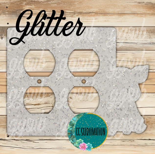 GLITTER Acrylic- Pig- Double Outlet Cover Sublimation