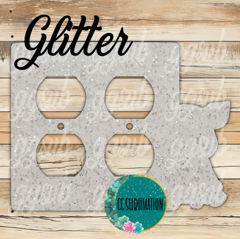 GLITTER Acrylic- Pig- Double Outlet Cover Sublimation