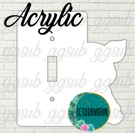 Acrylic- Pig -  light switch cover Sublimation Acrylic