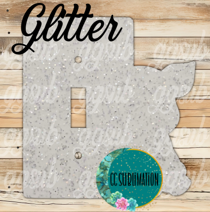 GLITTER Acrylic - Pig - light switch cover - Sublimation Acrylic