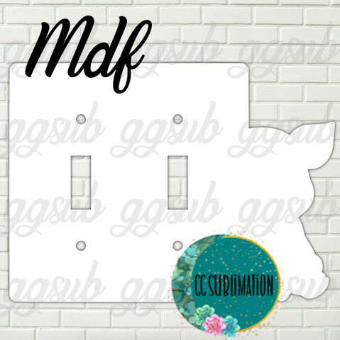 MDF - Pig -  Double Light Switch Cover Sublimation
