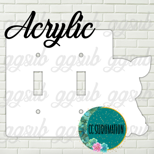 Acrylic- Pig - Double Light Switch Cover Sublimation