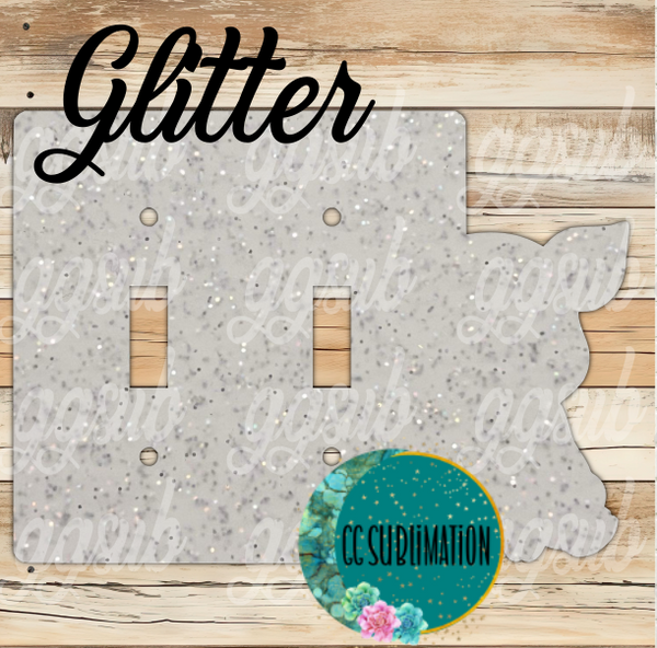GLITTER Acrylic- Pig -Double Light Switch Cover Sublimation