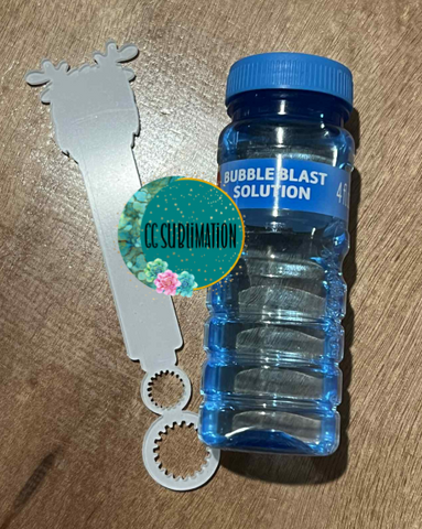 Acrylic Reindeer gnome bubble wand - Sublimation Acrylic