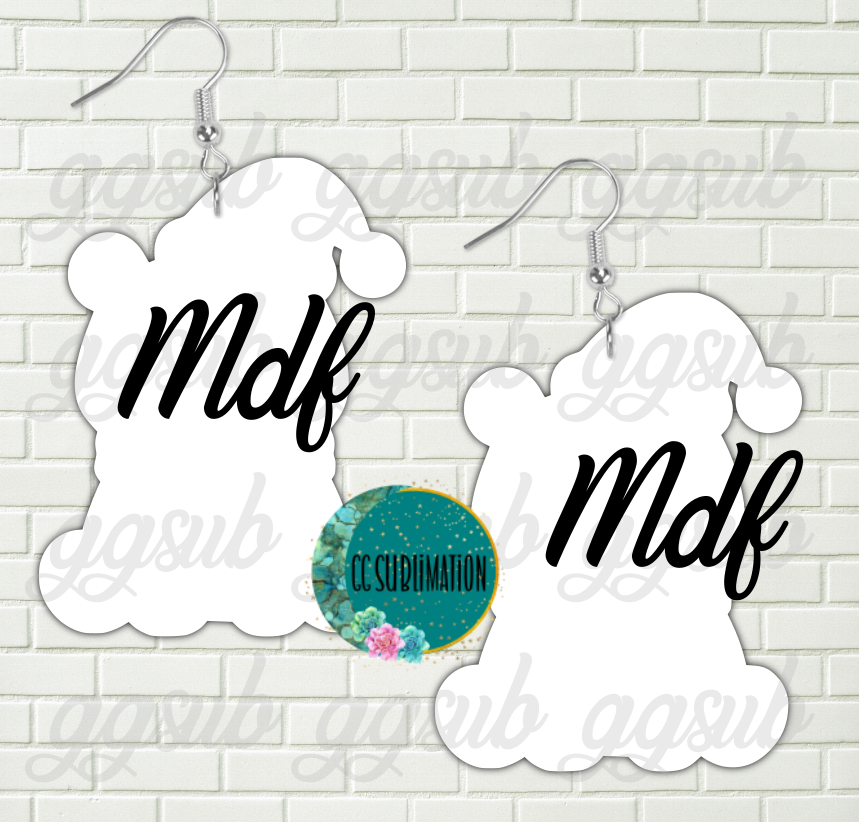 MDF - Polar bear sitting earrings 2 sizes to choose from