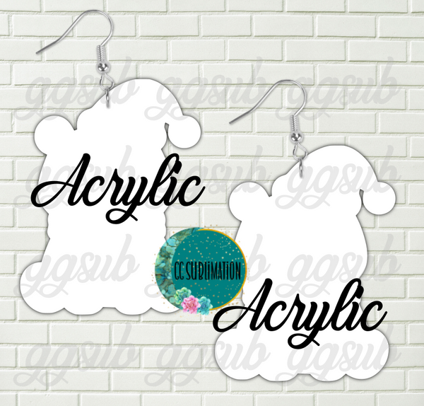 Acrylic - Polar bear sitting 5 & 10 pairs 1.5 & 2 inch size - Sublimation Acrylic