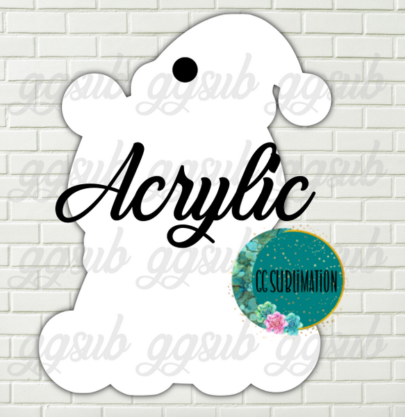 Acrylic- Polar bear sitting With or Without Hole - Sublimation Acrylic