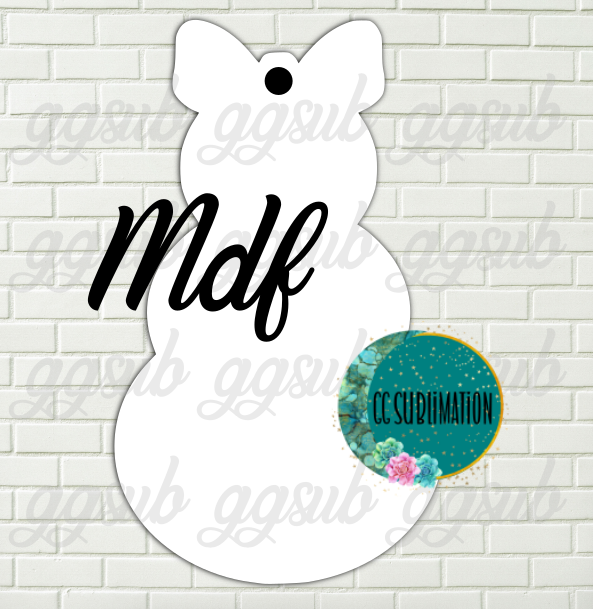 MDF - Snowman with bow With and WITHOUT holes