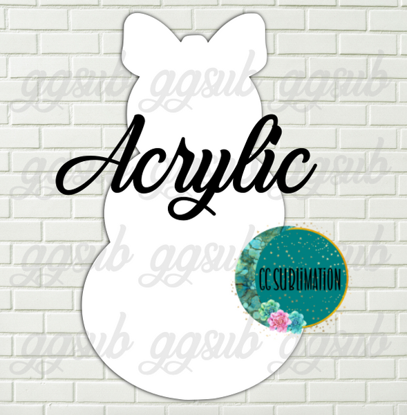 Acrylic- Snowman with bow  With or Without Hole - Sublimation Acrylic