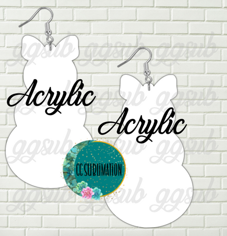 Acrylic - Snowman with bow 5 & 10 pairs 1.5 & 2 inch size - Sublimation Acrylic