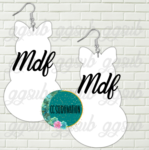 MDF - Snowman with bow earrings 2 sizes to choose from