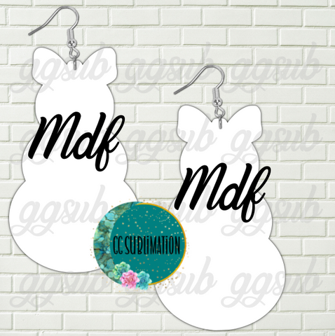 MDF - Snowman with bow earrings 2 sizes to choose from