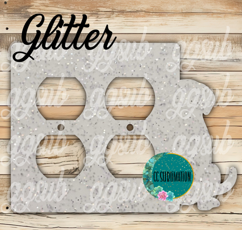 GLITTER Acrylic- Dog- Double Outlet Cover Sublimation