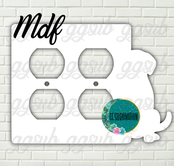 MDF- Dog -Double Outlet Cover Sublimation
