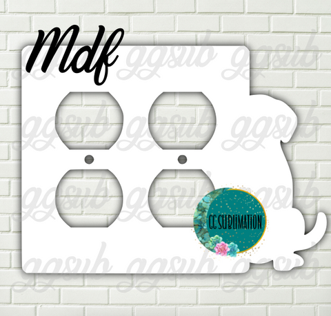 MDF- Dog -Double Outlet Cover Sublimation
