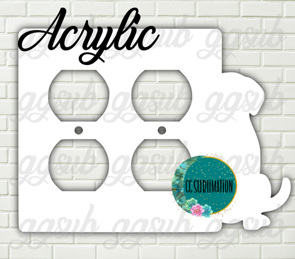 Acrylic-Dog- Double Outlet Cover Sublimation