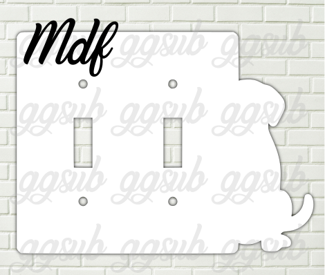 MDF - Dog -  Double Light Switch Cover Sublimation