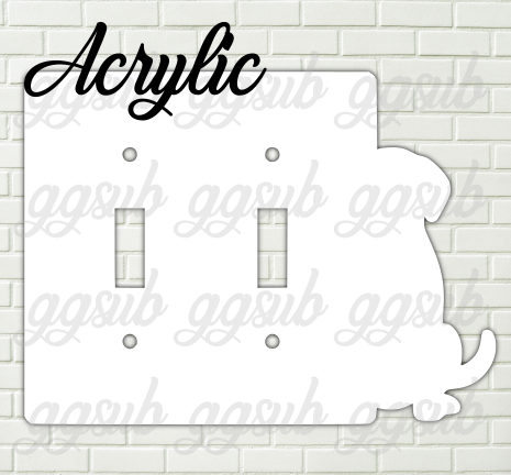 Acrylic- Dog - Double Light Switch Cover Sublimation