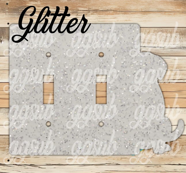GLITTER Acrylic- Dog -Double Light Switch Cover Sublimation