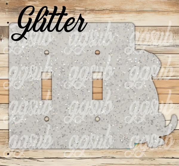 GLITTER Acrylic- Dog -Double Light Switch Cover Sublimation