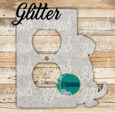 GLITTER Acrylic - Dog - Outlet  cover - Sublimation Acrylic