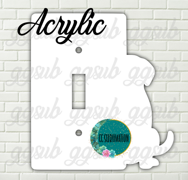 Acrylic- Dog -  light switch cover Sublimation Acrylic