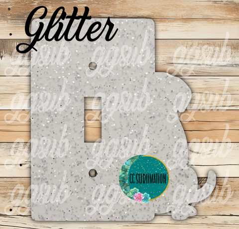 GLITTER Acrylic - Dog - light switch cover - Sublimation Acrylic