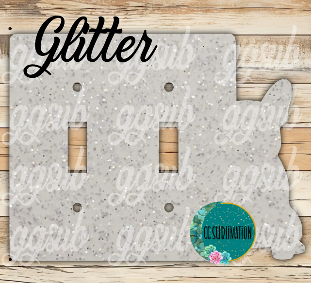 GLITTER Acrylic- Frenchie -Double Light Switch Cover Sublimation