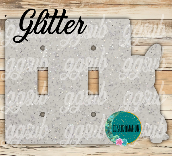 GLITTER Acrylic- Frenchie -Double Light Switch Cover Sublimation