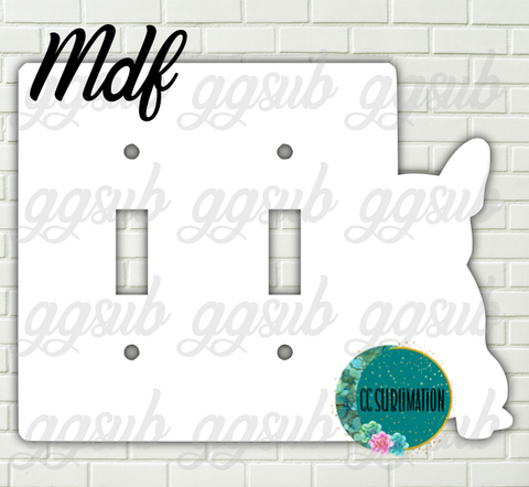 MDF - Frenchie -  Double Light Switch Cover Sublimation
